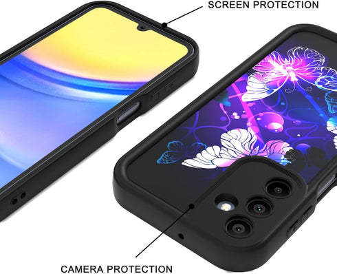 EnCases for Galaxy a15 5g Phone Case, Samsung Galaxy A15 5G Case for Women, Slim Silicone Shockproof Protection Case for Samsung A15 5G, Butterfly...