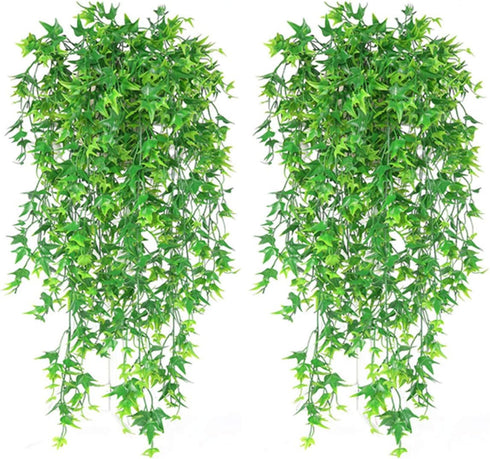 Artificial Hanging Vine, Sweet Potato Leaves Plastic Plants Greenery Faux Ivy Garland Fake Plant UV Resistant for Indoor Outdoor Garden Door Wall ...