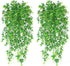 Artificial Hanging Vine, Sweet Potato Leaves Plastic Plants Greenery Faux Ivy Garland Fake Plant UV Resistant for Indoor Outdoor Garden Door Wall ...