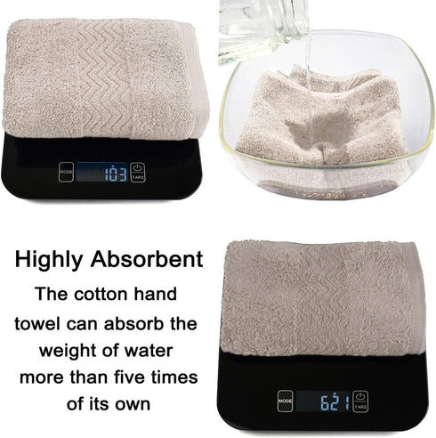 Cleanbear 100% Cotton Hand Towels for Bathroom, Ultra Soft and Highly Absorbent Face Towels 2-Pack, 13 x 28 Inch (Khaki)...