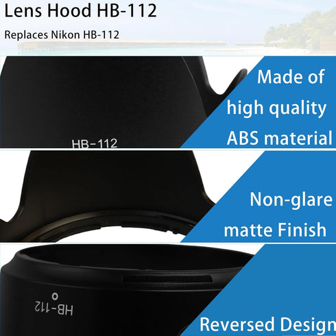 HB-112 Lens Hood Shade for NIKKOR Z DX 12-28mm f/3.5-5.6 PZ VR Replacement of HB-112...
