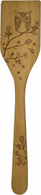 Talisman Designs Laser Etched Beechwood Turner Woodland Owl Design Pan Cooking Turner Cute & Functional Kitchen Tool Decorative Wooden Utensils,Tu...