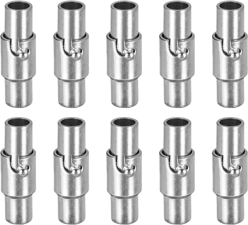 uxcell Leather Cord End Clasp, 10Pcs 3mm Hole Leather Clasps, Cord End Caps Closures Leather Cord Buckle for Jewelry Making DIY Supplies Crafts, S...