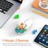 Cute Wireless Mouse, Bluetooth Mouse Dual Mode with 2.4GHz USB Receiver for Laptop, iPad, MacBook, AA Battery Silent Cartoon Fox Cordless Mice for...