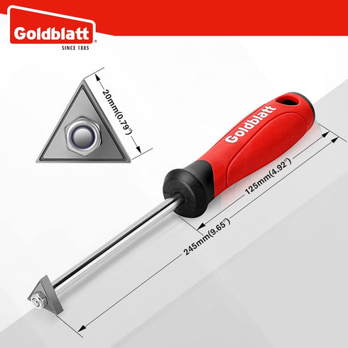 Goldblatt Grout Removal Tool with Replacement Carbide Tip - Professional Grout Cleaner, Caulking Remover, Scraper with Soft-Grip Handle, for Clean...