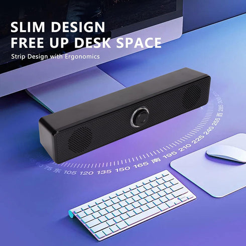 3.5mm Wired External Laptop Speakers Computer Speakers USB Powered Soundbar Volume Control for Desktop PC Laptop Tablet......