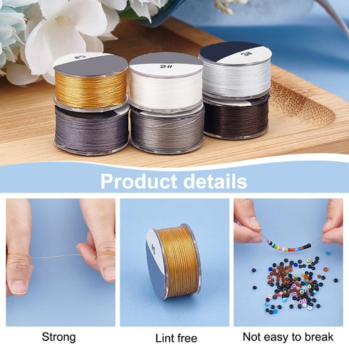 PH PandaHall 0.1mm Nylon String 100 Yards Beading Thread White Nylon Seed Bead Thread Bracelet Beading Thread Sewing String for Leather Stitching ...