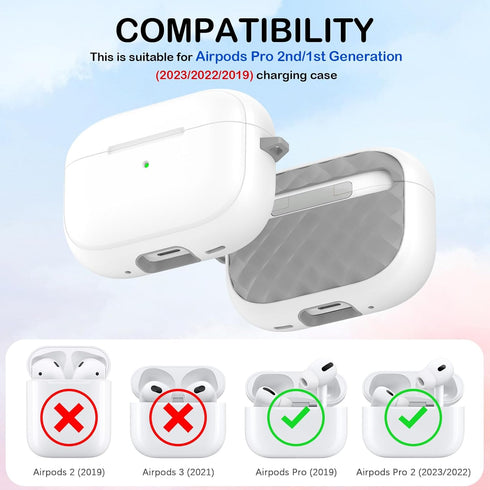 for AirPods Pro Case (2023/2022/2019, 2nd/1st Gen), Compatible with Airpods Pro 2nd Generation (USB-C/Lightning Cable), Youthful Macaroon Color wi...