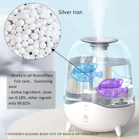 Humidifier Cleaner, Humidifier Cleaning Fish for Humidifiers & Fish Tanks, Purifies Water, Prevents Hard Water Build Up, Eliminates White Dust Odo...