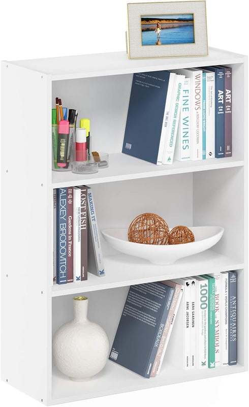 Furinno Pasir 3-Tier Open Shelf Bookcase, Plain White...