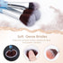 Cartoon Kitty Makeup Bag with Makeup Brush Plush Stitch Cosmetics Case 8 Pcs Cosmetic Brush Kawaii Capacity Bag for Women -5...