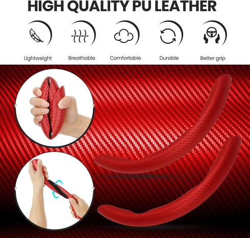 GSPSCN Universal Car Carbon Fiber Steering Wheel Cover Anti-Skid,Butterfly Steering Wheel Cover,Non-Slip Segmented Steering Wheel Protector,Fit fo...
