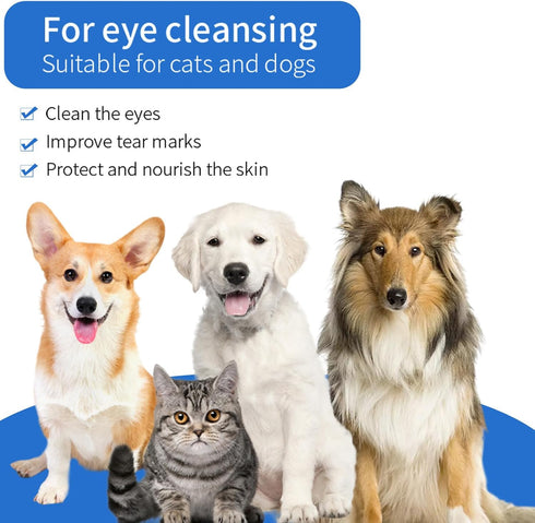 Dog Eye Wipes130Count,Natural Plant Ingredients,Effectively Removes Eye Dirt,Eye Secretions,Mucus Secretions,Improve Tear Stains,Suitable for Dail...