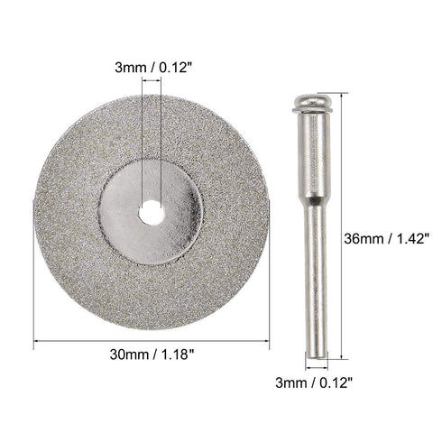 uxcell 10 Pcs 30mm Diamond Cutting Wheels Cut Off Wheel with 2 Pcs Mandrels for Rotary Tool...
