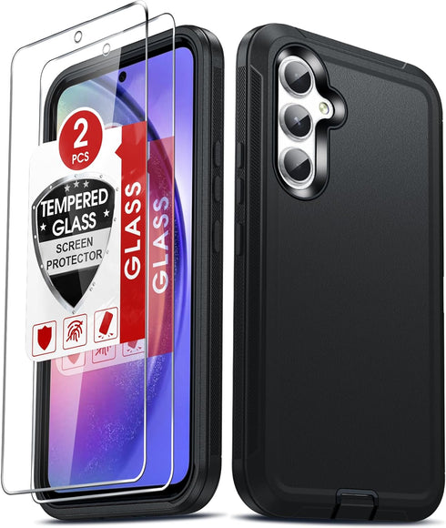 LeYi for Samsung Galaxy A54 5G Case: with 2 PCS Screen Protector, Heavy Duty 3 in 1 Samsung A54 5G Case, Military Grade Shockproof Phone Case Cove...