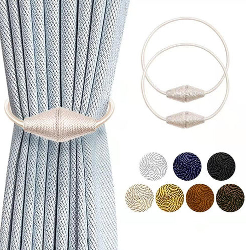 Magnetic Curtain Tiebacks with Upgrade Larger Magnet, 2 Pack 18in European Style Convenient Curtain Holdbacks Decorative Tie Backs for Drapery Hol...