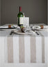 Solino Home Linen Table Runner 36 Inches - Cabana Stripe 100% Pure Linen Natural and White Table Runner 14 x 36 Inch Ideal for Dresser and Coffee ...
