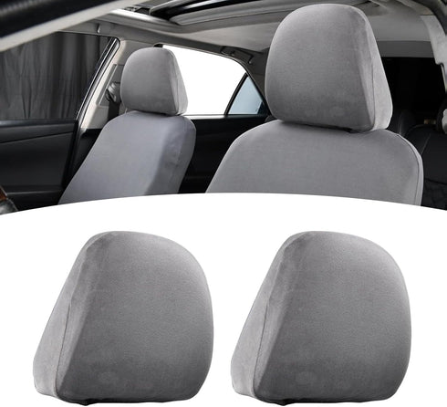2 PCS Car Seat Headrest Cover, Elastic Full-Surrounding Simple Dust Cover, Breathable Non-Disposable Cleanable Reusable Headrest Anti-Scratch Prot...
