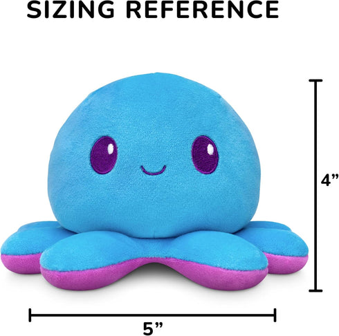TeeTurtle Plushiverse - 4" Reversible Octopus Plushie - Purple and Blue - Cute Kawaii Soft Stuffed Animal...