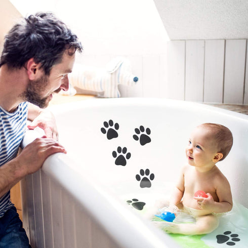 Mudder 20 Pcs Non Slip Bathtub Stickers Shower Floor Sticker Safety Adhesive Paw Decals Treads for Tubs Anti Slip Applique for Bathtub Bathroom Po...