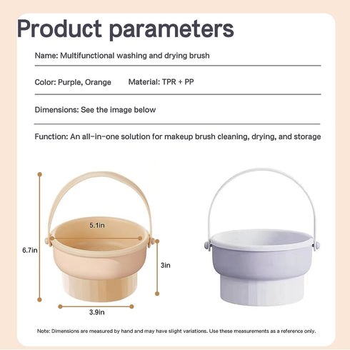 Makeup Brush Cleaning Mat 3-in-1 Silicone Makeup Brush Cleaner Bowl Includes Drying Holder, Cleaning Scrubber Tool, and Cosmetic Brush Cleaner wit...