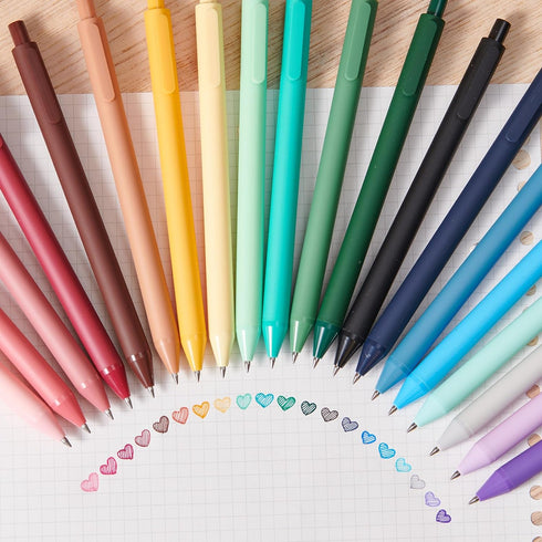 Kaco Gel Pens 20 Assorted Color Ink 0.5mm Fine Point, Cute Stationery Journaling Note Taking Pens Retractable Office School Supplies...