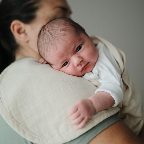 mushie Muslin Baby Burp Cloths | 100% Organic Cotton, Set of 2 (Natural/Fog)...