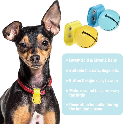 SCENEREAL Large Dog Collar Bell, 2 Pack Dog Bell for Collar, Noise Maker Extra Loud Anti-Theft Bell for Training, Hiking, Walking, Hunting, Pet Tr...