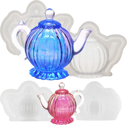 Assorted Tea Pot UV Resin Epoxy Silicone Mold Jewelry Casting 2 Trays Set Small...