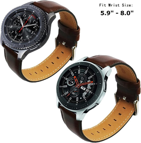 OTOPO for Galaxy Watch 3 45mm/Galaxy Watch 46mm Bands, 22mm Quick Release Leather Bracelet Replacement Strap for Samsung Gear S3/Ticwatch Pro Smar...