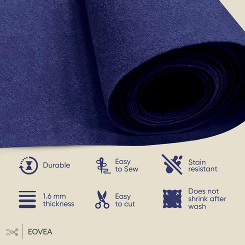 Acrylic Felt Fabric by The Yard-72" Inch Wide -1.6mm Thick Felt Fabric | Non-Stiff Soft Craft Felt Supplies for DIY Arts & Craft, Sewing, Patchwor...