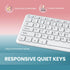 Perixx PERIBOARD-213W Wired Quiet USB Scissor Keyboard - 14.45x4.76x0.70 Inches - Compact Design with Number Pad - White - US English (PERIBOARD-2...