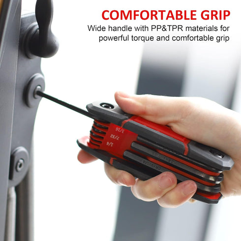 Topline 25-Piece Folding Allen Wrench Set, SAE, Metric, Torx Hex Key Set Included, 3 Pack Portable Allen Key Set for Basic Home Repair and General...
