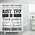 Emvency Black Positive Shower Curtain Quotes Inspirational Motivational Teen Follow Your Dreams Just Try Never Give Up Kids Boys Affirmation Water...