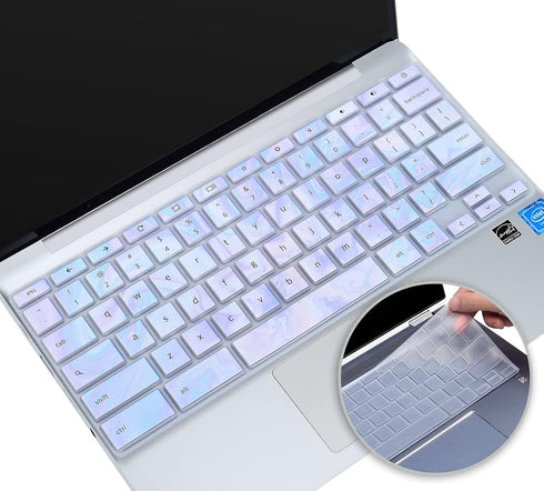 2Pack HP Chromebook Keyboard Cover 14 Inch Compatible with HP Chromebook x360 11.6" 14" Touchscreen 2-in-1 Laptop 14-DA 14B-CA Series Skin(Marble+...