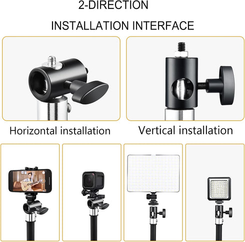 4PCS Light Stand Adapter Aluminum Rapid Adapter Convert with 1/4" Screw DSLR Mount Bracket Multi Functional Mount Bracket Adapter, Photo Studio, L...
