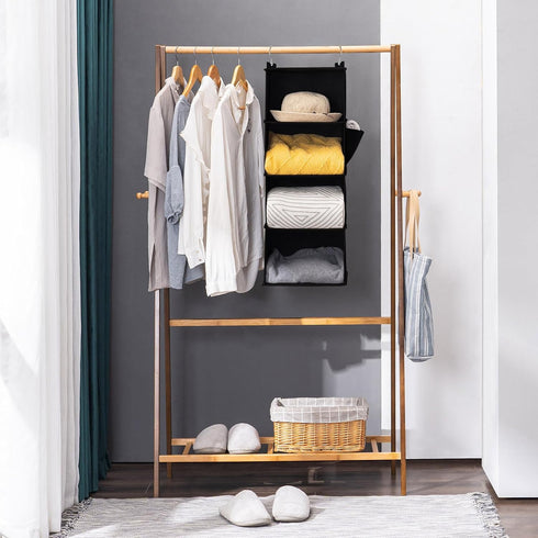 Hanging Closet Organizer, 3-Shelf Closet Hanging Storage Shelves, Black...