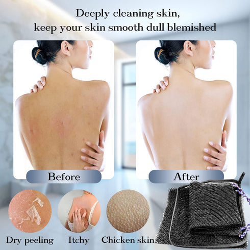 3 Pcs African Exfoliating Net Sponge, Washcloth Scrubber Shower Essentials African net Bath Sponges Bathing Shower Cloth Kit for Back, Body, Face-...