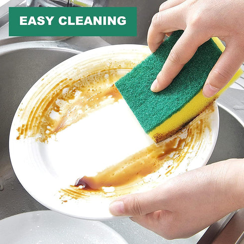 Individually Wrapped Sponges, Kitchen Dishwashing Sponge Bulk, Non Scratch Dishes Scouring Pad Dishcloth, Odor-Free Sponge Wipes for Household Cle...