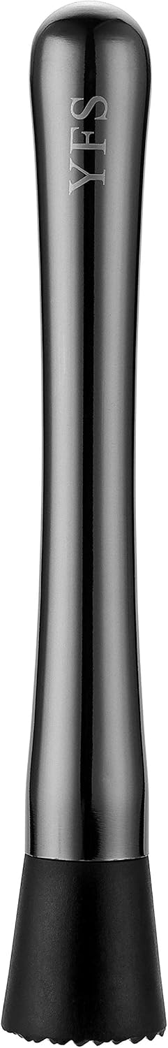 YFS Professional Stainless Steel Cocktail Muddler, Durable Easy to Clean Bar Tool, Black...