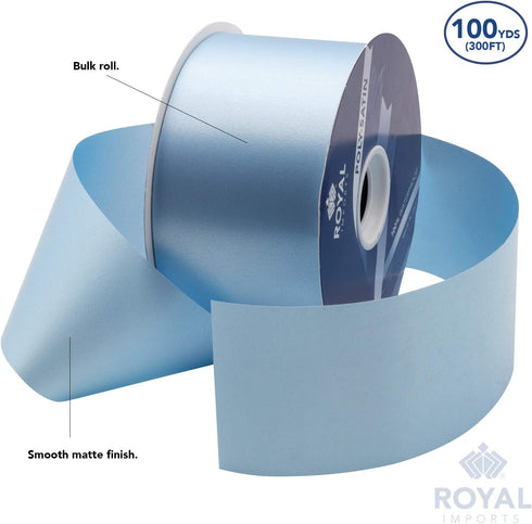Royal Imports Poly Satin Waterproof Ribbon 2.75" (#40) for Floral & Craft Decoration, 100 Yard Roll (300 FT Spool) (MADE in ITALY) - White...