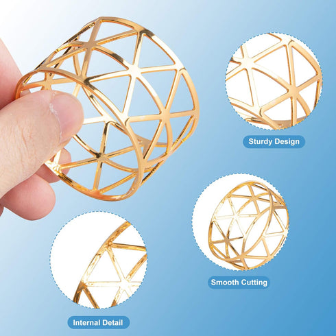 12PCS – Napkin Rings, Gold Napkin Rings Set of 12, Holiday Napkin Holders for Dining, Anniversary, Birthday, Romantic Candlelight Dinner, Holiday,...