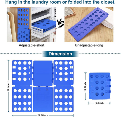 t Shirt Folder Clothes Folding Board Plastic Laundry Folder Home Storage Tool for Adults and Children, Blue...