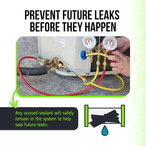Leak Saver Direct Inject AC Leak Sealer Small System | AC Stop Leak for Most HVAC Systems Up to 1 Ton | Works with All Systems & AC Refrigerants |...
