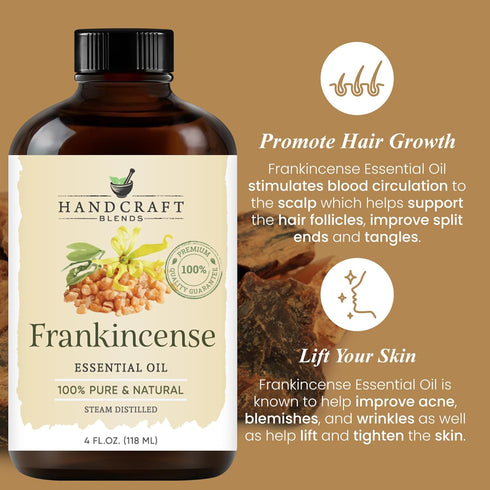Handcraft Blends Frankincense Essential Oil – Huge 4 Fl Oz – 100% Pure and Natural – Premium Grade Essential Oil for Diffuser and Aromatherapy, Sk...