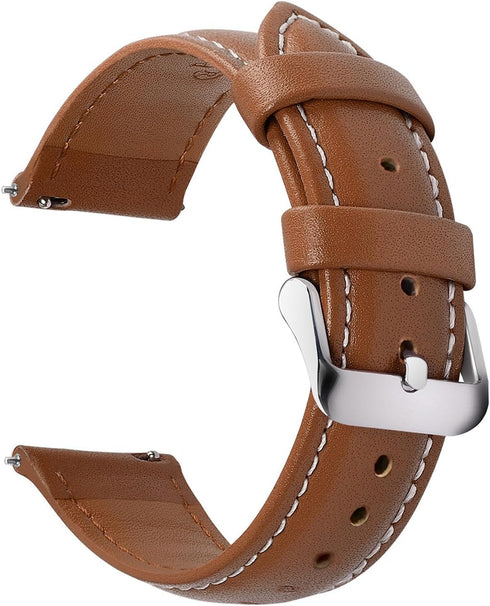 12 Colors for Quick Release Leather Watch Band, Fullmosa Axus Genuine Leather Watch Strap,Brown,22mm...