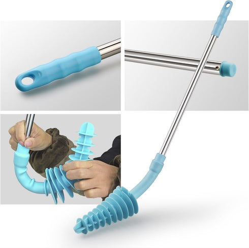 Samshow Toilet Plunger Toilet Dredge Designed for Siphon-Type, Power Cleaned Toilet Pipe, Patented, Stainless steel Handle with Wall Hook...