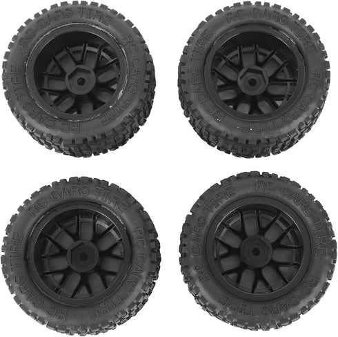 RC Tires, 4Pcs RC Truck Wheel Rubber Universal Truck Wheel Hex Wheel Rims Mesh Shape for 1:14 1:16 1:18 Car Model Accessory...