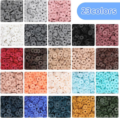 Clay Beads, 3000pcs Earth Tone Colors Polymer Clay Beads for Jewelry Making, Heishi Beads, Clay Beads for Bracelets Making....