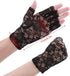 Sunblock Fingerless Gloves Bridal Lace Gloves Women Short Fingerless Floral Gloves Bridal Prom Gloves for Wedding Tea Party...